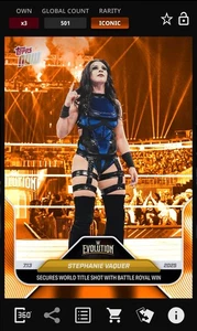 Stephanie Vaquer Evolution Weekend Orange Iconic - Slam WWE Topps Now 25 Digital - Bild 1 von 1