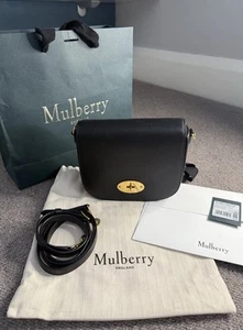 Mulberry Small Darley Satchel Black Classic Grain Leather - Picture 1 of 14