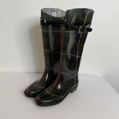 Lauren Ralph Lauren Rossalyn II Woman’s Plaid Rain Boots Size 9 - Image 1 of 4