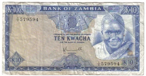 ZAMBIA 10 KWACHA 1976 PICK 22 LOOK SCAN - Picture 1 of 1