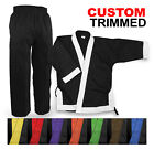 Tang Soo Do uniforme noir garni TSD karaté Gi taille élastique arts martiaux