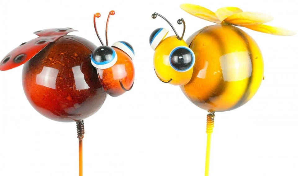 Gartenstecker Marienkäfer und Hummel 2er Set ca. 75 cm - Gartendekoration - Bild 1 von 1