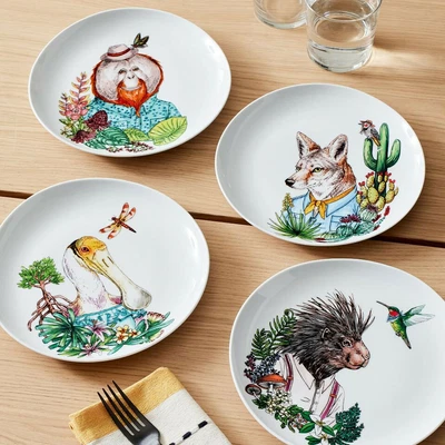 Rachel Kozlowski Dapper Animal Plate West Elm - 1 Each