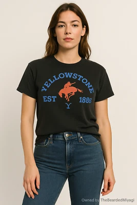 Camiseta Yellowstone TV Show Dutton Ranch EST 1886 3XL Negra Vaquero Caballo Suave Foto 1 de 4