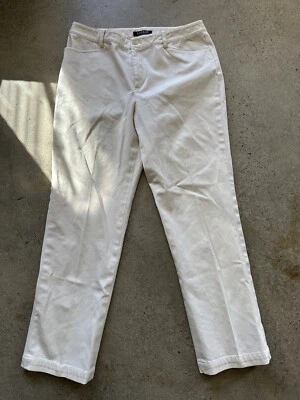 Pantalones de Colección Polo Ralph Lauren Blanco Algodón y Elastano Plisados Espalda Talla 10 Foto 1 de 4
