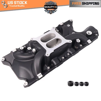 Intake Manifold for Ford Small Block 289-302 4.3L 4.7L 5.0L with 4 Plugs Black Foto 1 de 4