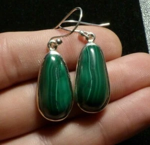 O&co Boucle d'oreilles earrings malachite lithothérapie cadeau noël - Imagen 1 de 2