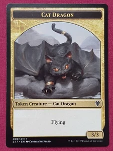 Magic The Gathering COMMANDER 2017 C17 CAT DRAGON GOLD token card MTG - Picture 1 of 2