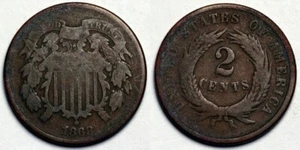 1868 Two Cent Piece - Picture 1 of 1