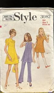 Style 3082 Size 7 Girls Dress & Trousers Sewing Pattern - Picture 1 of 2