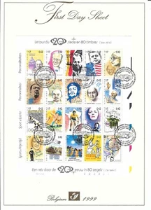 [FDS22] Belgium FDS 1999 (19.X.99) Comics Tintin First Day Sheet SUPERB - Picture 1 of 1