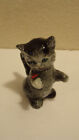 Vintage Goebel Little Gray Kitty Cat Figurine With Ladybug Germany 3"