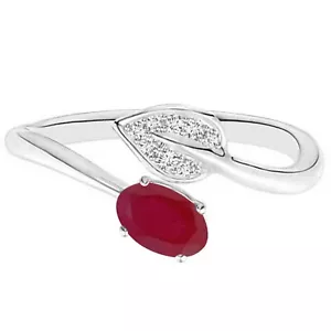 Anello da donna 2,12 ct 100% naturale rubino birmano certificato IGI diamante in oro 14 kt - Foto 1 di 4