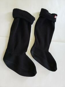 Hunter boot fleece socks black size ML US 8-10, RN 126623