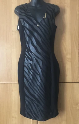 Cavalli Class Zebra Print Bodycon Dress, Made in Italy UK 8 EU 38 - Retail £595 - Image 1 of 4