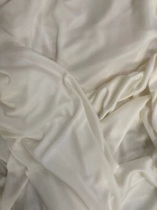 Plain Poly Viscoes Off White Rib Stretch Fabric (1x3.5m piece) - Picture 1 of 3