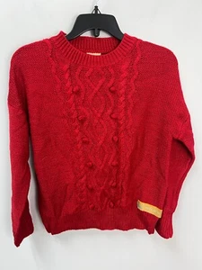 Thereabouts Red Long Sleeve Cable Knit Crew Neck Sweater Girls Size L 14 - Picture 1 of 6