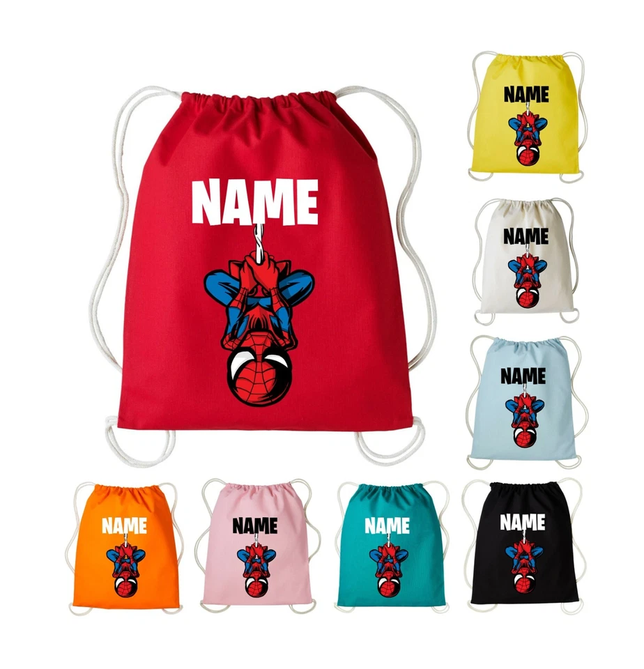 NUTSHELL Personalisierte Spiderman Kordelzugtasche, PE-Kit/Fitnessstudio/Schwimmschule Rucksack Tasche