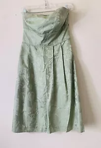 ANN TAYLOR BLUMEN JACQUARD TRÄGERLOSES COCKTAILKLEID GR. 2 SELADONFALTEN NEU OHNE ETIKETT - Bild 1 von 7