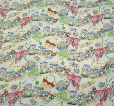 21" Baby Sprinkles Nicole Tamarin Quilting Treasures Pink Green Blue on Yellow - Image 1 of 3