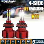 H11 LED Headlight 6000K 2018 2240W 336000LM 4-Side Kit Low Beam Bulbs High Power