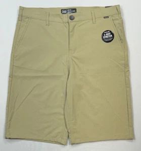 Boy's Hurley Regular Fit 21" Length H2O-Dri 2-Way Stretch Khaki Shorts 20 NEW - Picture 1 of 2