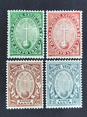 VATICAN VATICANO SEMI POSTAL 1933 Nos. B1-B4 COMPETE SET PERFECT MH - Image 1 of 2