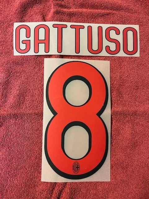 KIT GATTUSO 8 ROSSONERO X MAGLIA CALCIO MILAN NUOVO STILSCREEN NEW - Immagine 1 di 1