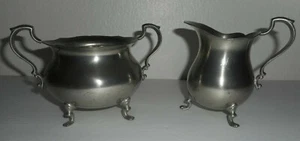 Vintage TOWLE Pewter Made in England 2 Piece Coffee Tea Set Creamer Sugar Metal - Picture 1 of 12
