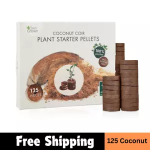 Coco Coir Seed Starter Pellets: 125 Coconut Coir Plugs for Growing Plants – Peat - Picture 1 of 9