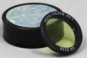 22.2mm (7/8") Slip-On/Over FILTER AGFA #1 Light Yellow B&W Contrast (Size 27) - Picture 1 of 1