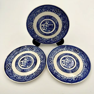Vintage Blue Willow Salad Dessert Bread 6" Plates Set of 3 - Picture 1 of 7