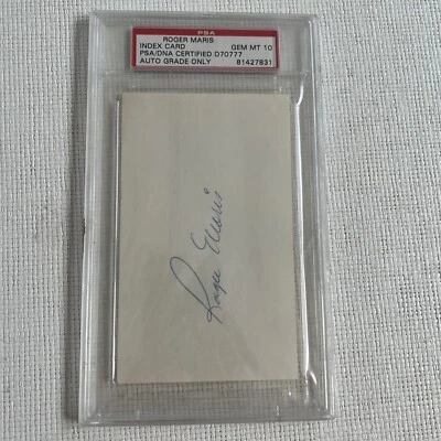 Roger Maris Index Card Autographed PSA GEM MT 10 - Image 1 of 4