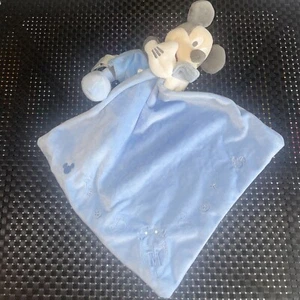 CA6 DOUDOU PLAT MOUCHOIR DISNEY STORE BABY MICKEY BLEU ETOILES COURONNE BLASON - Imagen 1 de 5