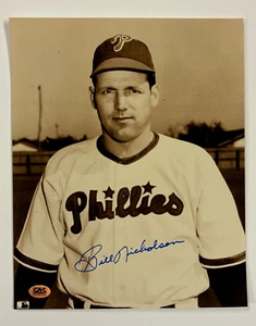 Bill Nicholson Phillies signed 8x10 Foto neuwertig Autogramm CAS COA - Bild 1 von 4