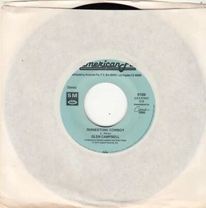 GLEN CAMPBELL - RHINSTONE COWBOY + CLIFF RICHARD - REISSUE 45 - GREAT SHAPE - Picture 1 of 2