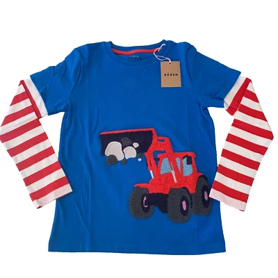 🚧 Mini Boden Construction Fun! “Digger” Appliqué Shirt. 8-9 Years. Gift Ready! - Image 1 of 4