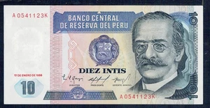 PERU 10 Intis 1986 Pick 128 Fior di Stampa - Gian 12 - Bild 1 von 2