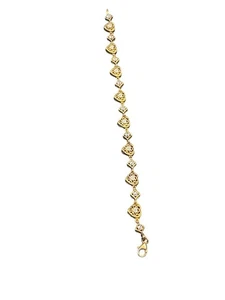 "Brazalete vintage de plata de ley con un lavado de oro y eslabones en forma de corazón 6,75""" - Imagen 1 de 9