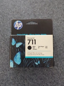 Genuine HP 711 80-ml Black DesignJet Ink Cartridge CZ133A OEM SEALED Good Dates - Photo 1/2
