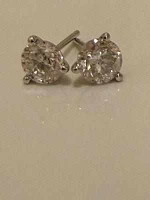 1 ct Martini Setting Natural Diamonds Earrings 14k - Image 1 of 4