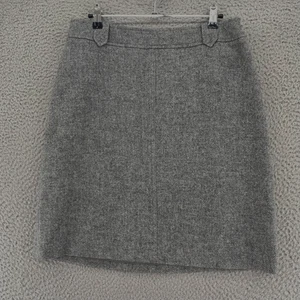 Talbots Skirt Womens Small Gray Wool Blend Herringbone Mini A Line Office NWT - Picture 1 of 10