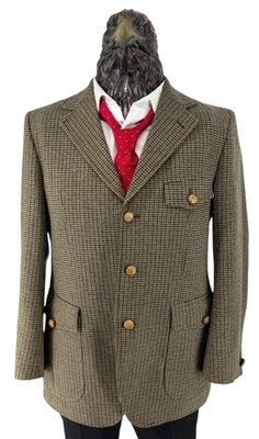 A. Müller Men Vintage Wool Check Blazer Brown EU50 DE50 US40 - Image 1 of 4