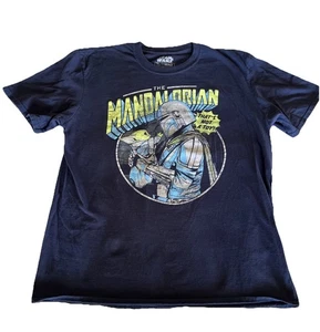 Star Wars Mandalorian Mando & Grogu Navy Graphic Mens T-Shirt Size L (42-44) - Picture 1 of 6