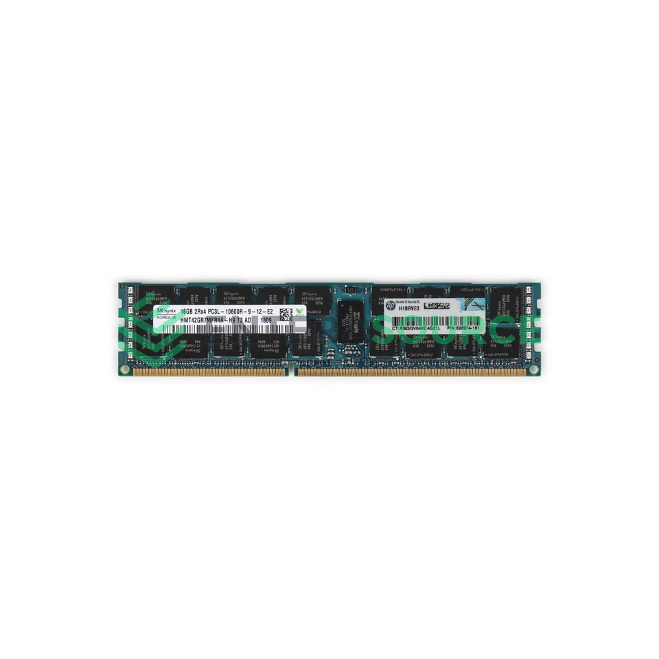 HP 628974-081 16GB DDR3L-1333 PC3L-10600R 2Rx4 ECC Reg Server Memory Module - Image 1 of 1