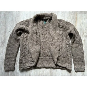 Lauren Ralph Lauren | Wool Blend Chunky Open Cropped Cardigan Sweater | Medium - Picture 1 of 3