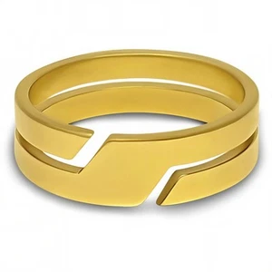 Minimal Slash Ring – Men’s Stainless Steel Band in Gold, Black & Silver - Picture 1 of 6