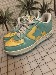 Bape A Bathing Ape Bapesta türkis Glitzer 2009 FS-001 Schuhe US Größe 6 24 cm - Bild 1 von 24
