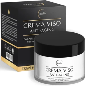 100Ml - Crema Viso Antirughe, Crema Idratante Viso Con Acido Ialuronico, Coenzim - Foto 1 di 12