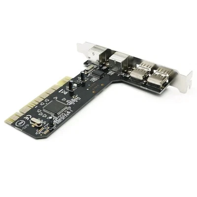 Keyboard Mouse Adapter Card PCI to 2x PS2 PS/2 + 2x USB 2.0 Port for PC Black - Image 1 of 4